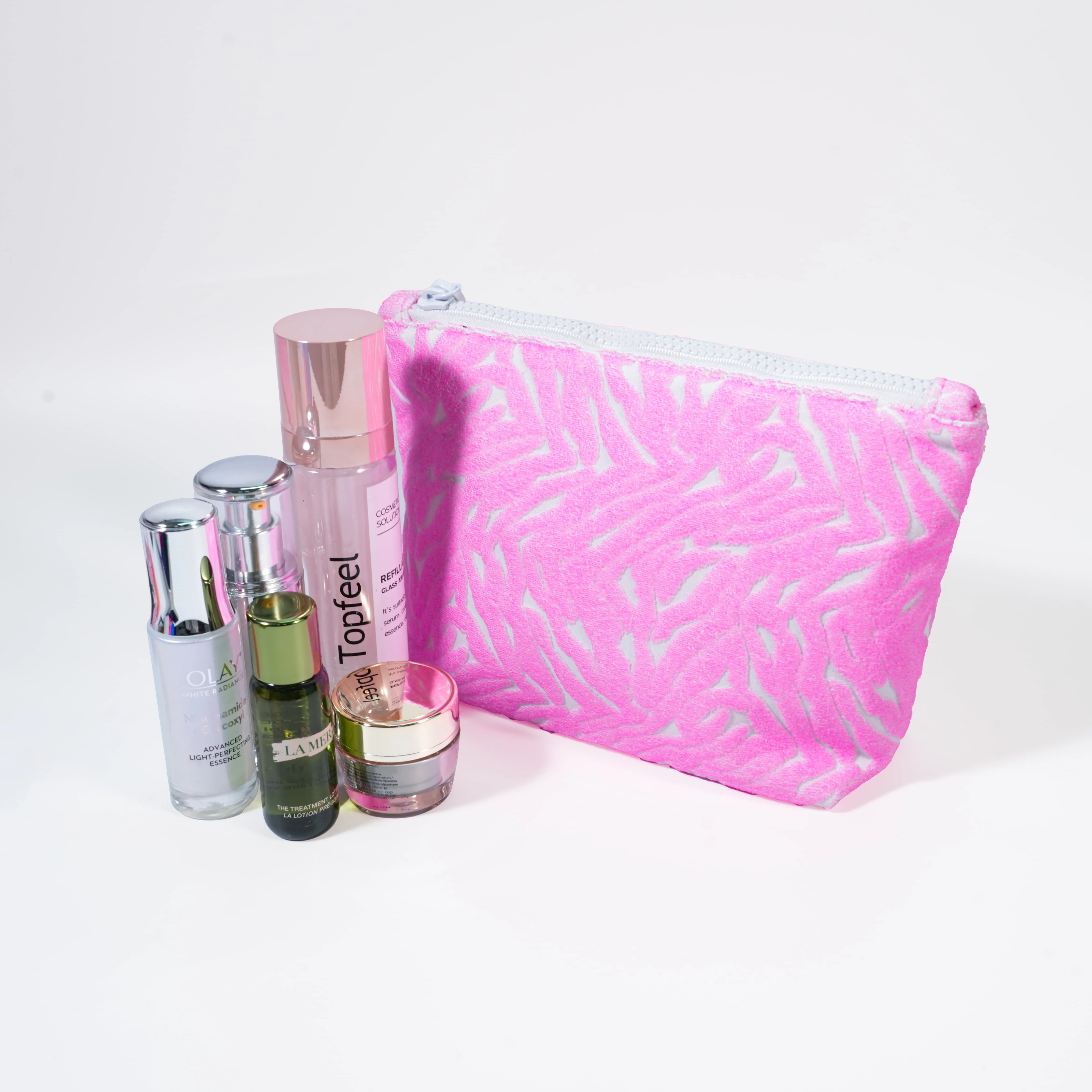 Soft flocking makeup bag