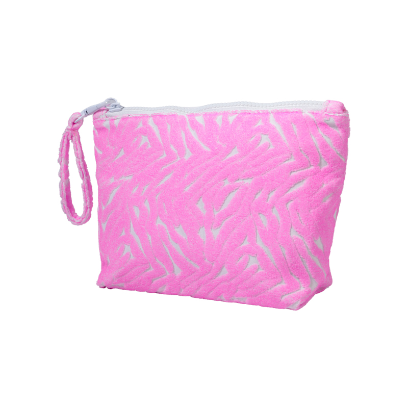 CB074/CB075 Soft Flocking Makeup Bag Flat Cosmetic Pouch Wholesale