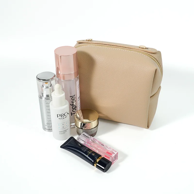 CB077 Custom Pu Leather Makeup Bag Small Travel Pouch With Logo